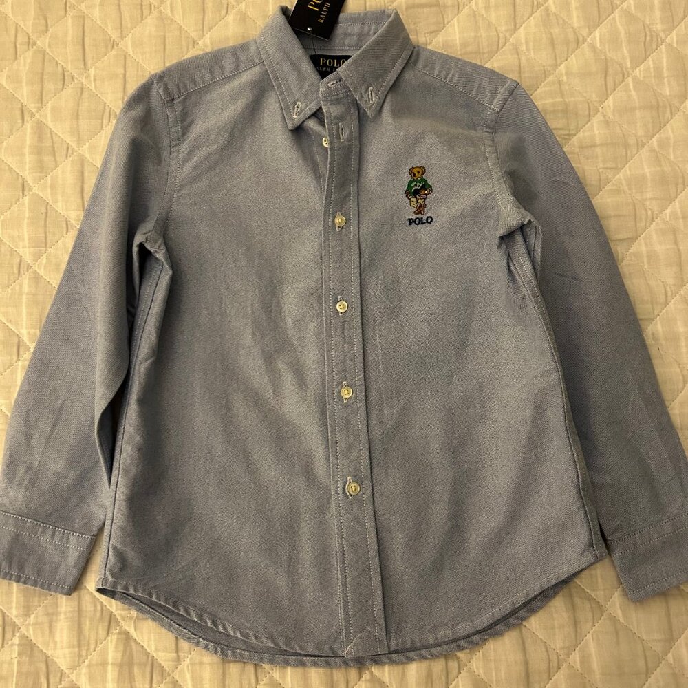 RALPH LAUREN BLUE BUTTON-DOWN SHIRT | NWT | SIZE 6